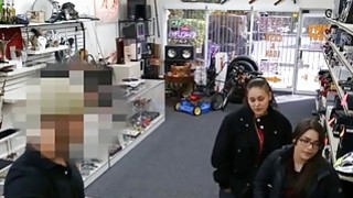 Couple bitches try to steal and fucked by pawn keeper